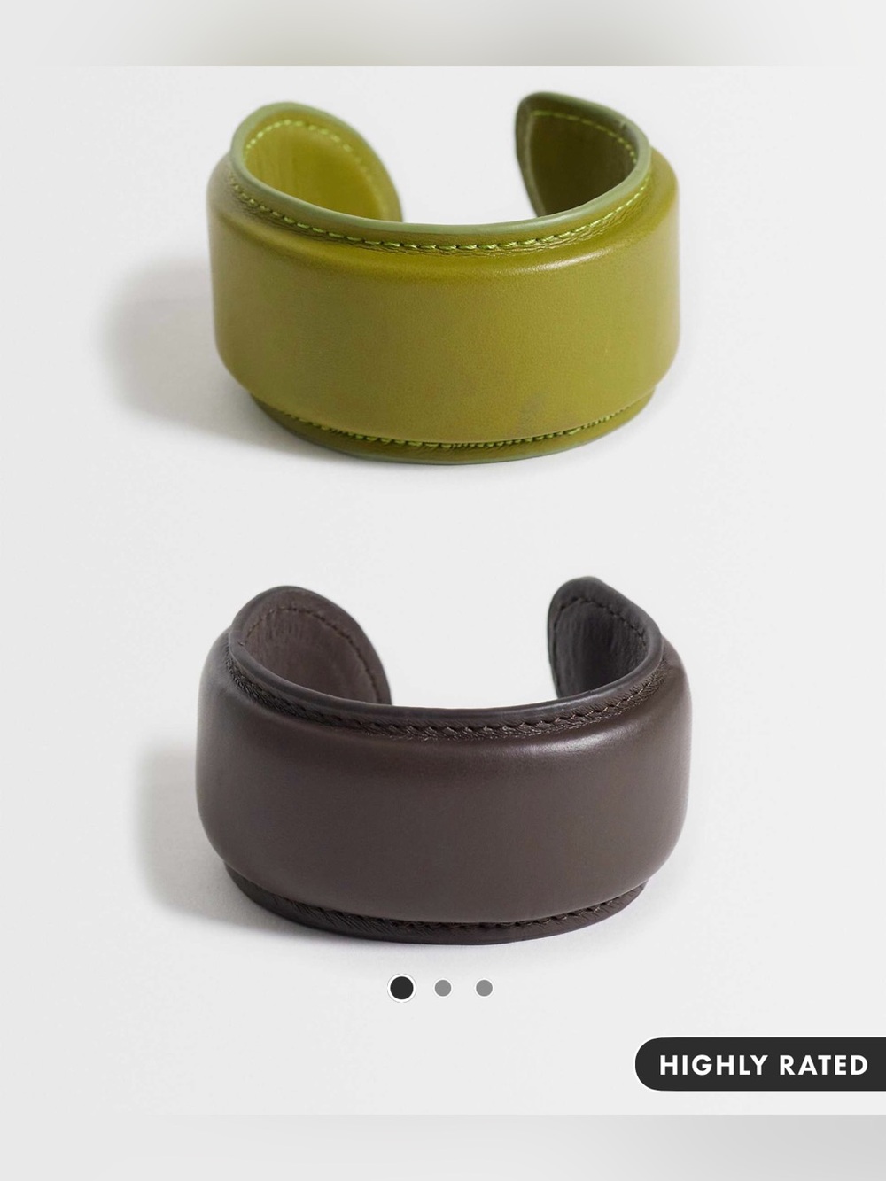 ASOS DESIGN 2-pack bangles with faux leather